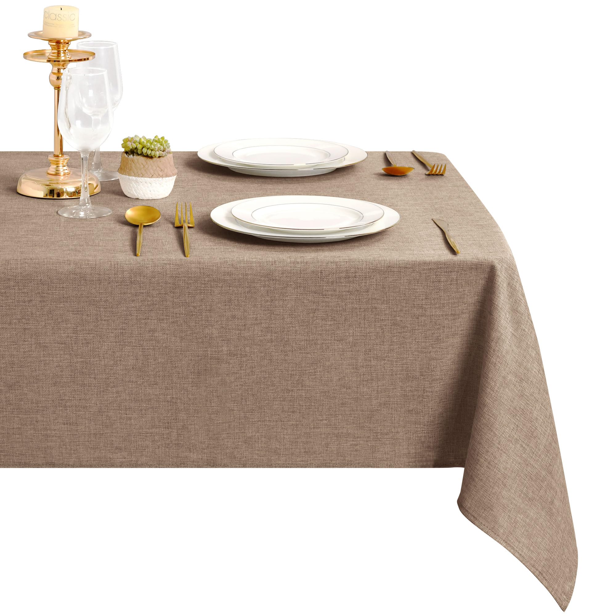 DWCN Tischdecke Leinenoptik