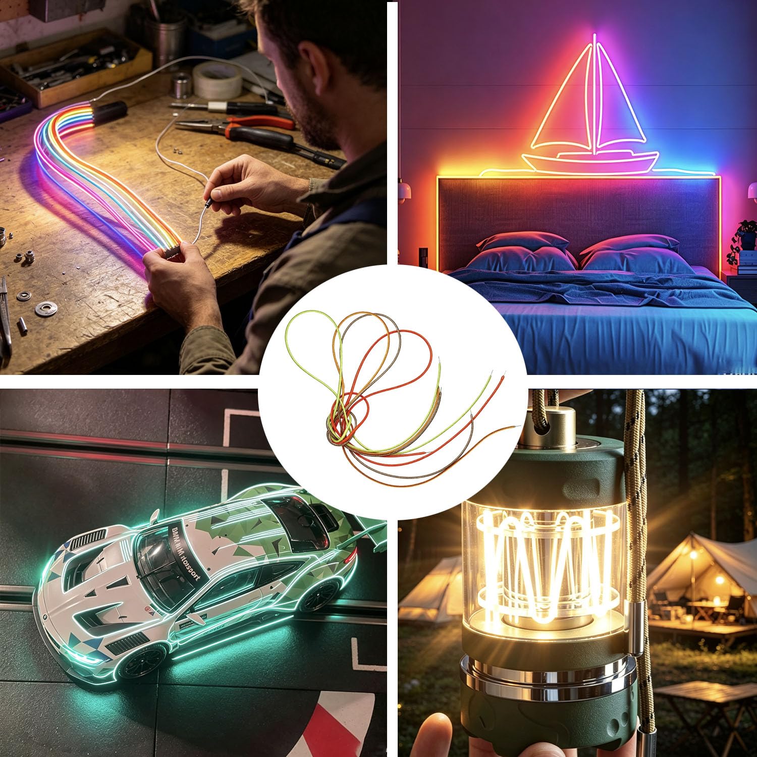 3PCS Flexible Filament Edison Glühbirnen 300mm 38mm 60mm 80mm 95mm 130mm 145mm 185mm 255mm 450mm Dioden-Lichtzubehör 950mm/ rot