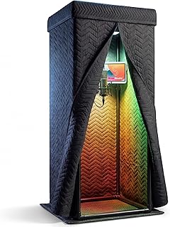 Snap Studio Vocal Booth – #1 empfohlene Studio-Soundkabine für die Aufnahme trockener, echofreier Gesang – 80% Reverb Reduktion & 360° Isolation – Cliphalterung, Lichter und Reisetasche im