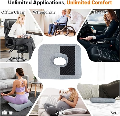 Miniatura 8 de Almohada de dona para tratamiento de llagas de cama, glúteos, cojín para silla de ruedas, almohada de alivio de presión de úlceras por decúbito,