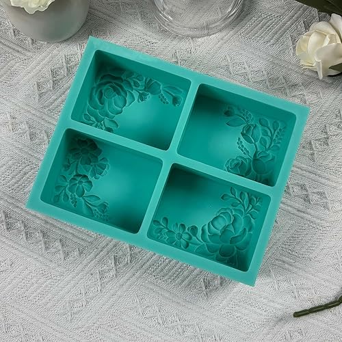 Vista 64 de Molde de silicona para jabón de múltiples cavidades, un molde de silicona para hacer 3 diferentes flores de jabón de rosas, moldes de resina de yeso