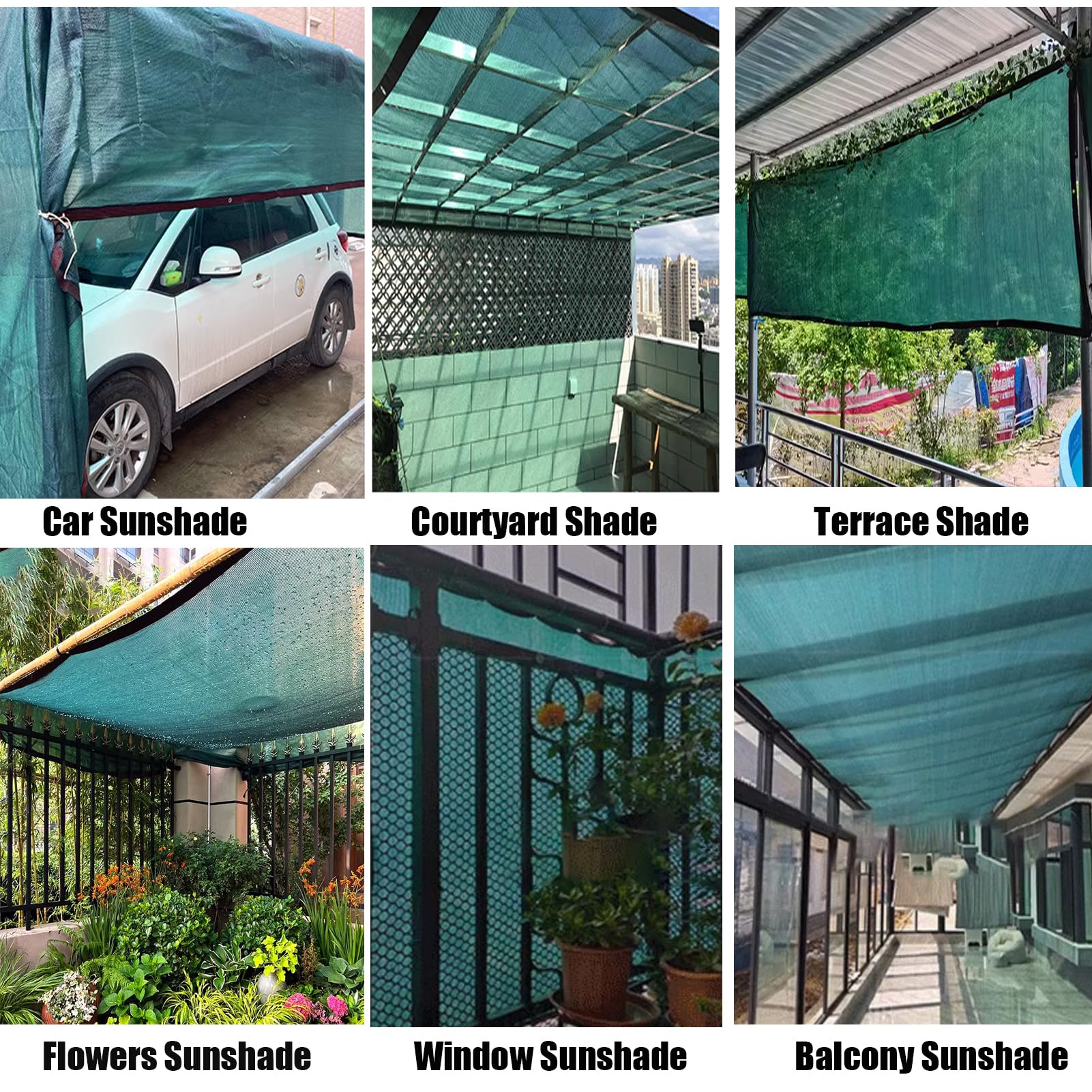 Malla de Sombra Exterior Verde Oscuro 9mx13m con Ojales - Red de Protección Solar para Malla de Ocultacion Jardín Balcón - 90% UV Tela Sombreadora Transpirable y Resistente
