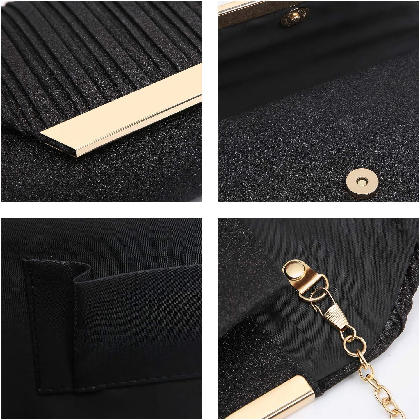 Dasein Women Evening Bags Wedding Purses Handbags Party Clutches Cocktail Prom Formal Clutch with Glitter Rhinestones - Image 5