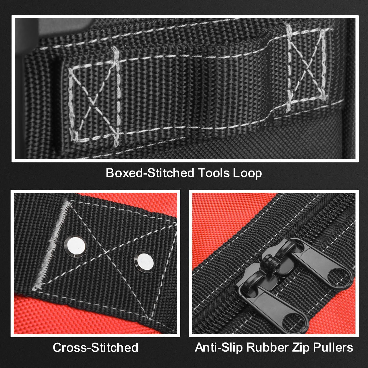 TOPEX 19 Inch Rolling Tool Bag, Tool bag with Wheels, 19 Functional Pockets Tool Organiser, Roomy Storage Space Tool Tote Bag with Adjustable Telescoping Handle, for Home, Workshop, and Job Site