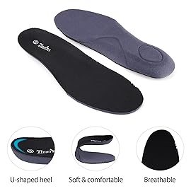 TIESTRA Insoles for Womens Memory Foam Shoe Inserts,Replacement Insoles for Work Boot Running Shoes-Shock Absorption and Cushion for Feet Relief,Comfort Inner Soles for Everyday Use Black 41EU/US10