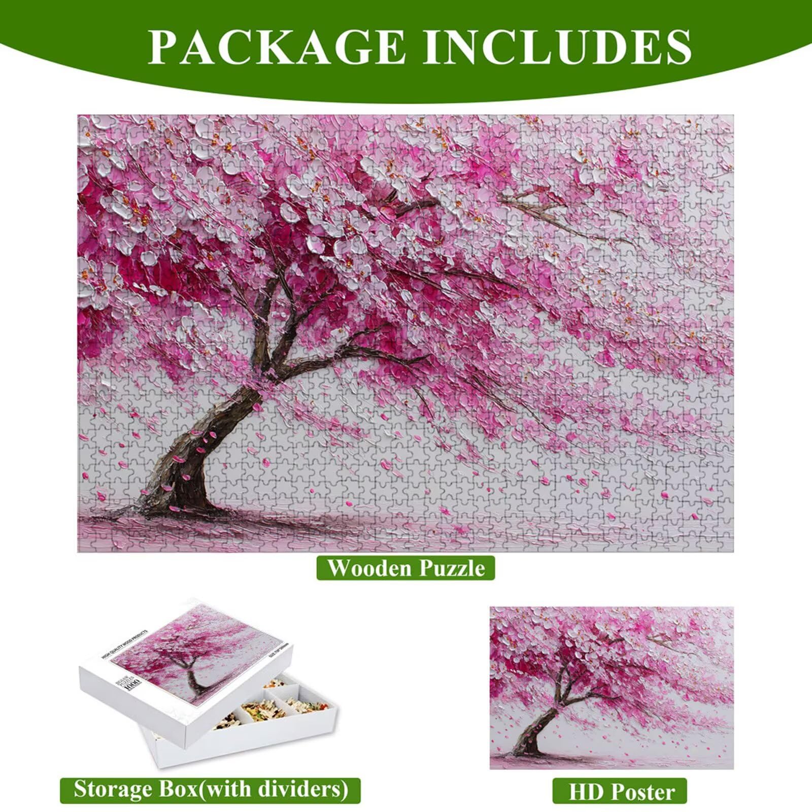 4000 Pezzi Puzzle Adulti - Albero & Rosa - Fabbricazione in Legno Robusto (Forma Classica) - Decorazione Murale con Poster - Prodotto Riservato ad Adulti e 14 Anni in Su (147x105cm) P3#139