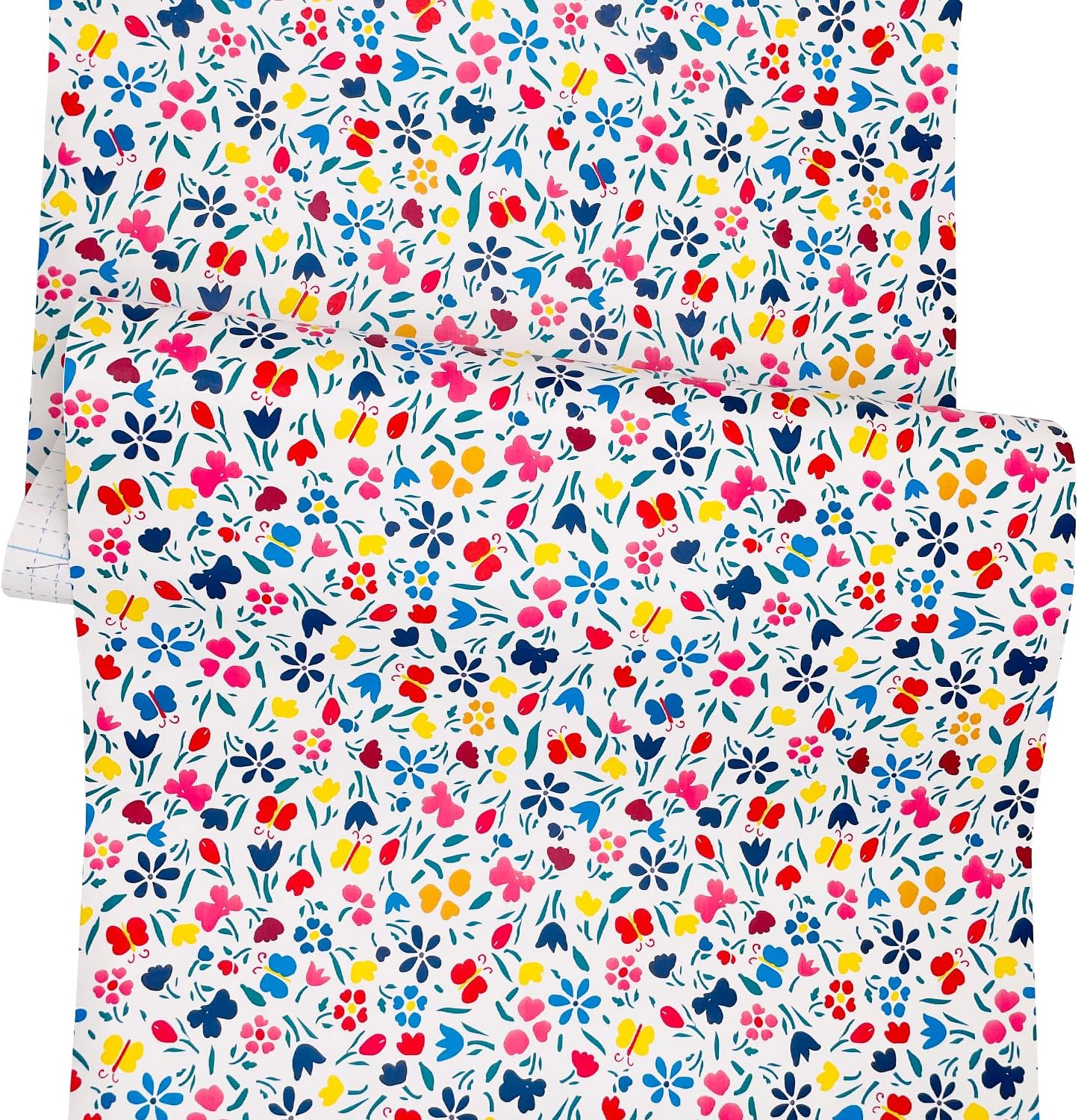 32.8ft Roll Colorful Floral Shelf Liner Peel and Stick Furniture Shelving Paper Removable Wallpaper Drawer Sticker (L-393.7x17.7 Inch)