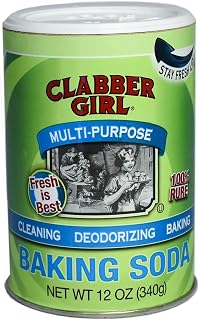 Clabber Girl Baking Soda 12 oz - 100% Pure Sodium Bicarbonate for Baking, Cleaning & Deodorizing