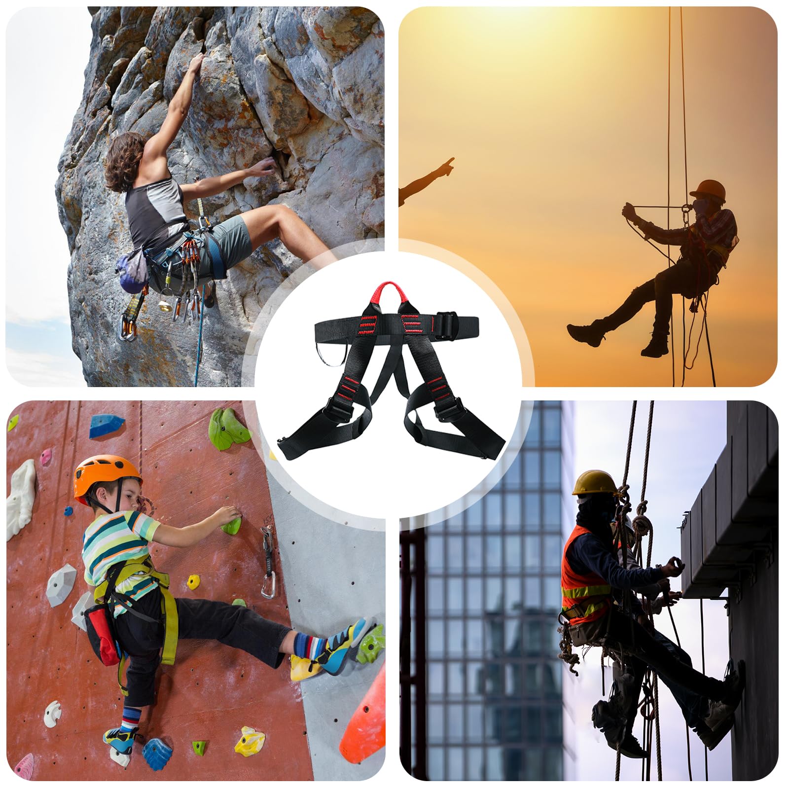 GBKDQQ Imbracatura da arrampicata: Imbracatura di sicurezza anticaduta per il salvataggio dal fuoco, alpinismo, imbracatura per mezza lunghezza per l'arrampicata, attrezzatura da arrampicata per donne