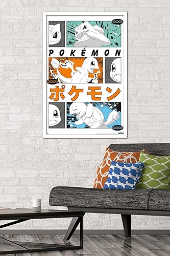 Miniatura 2 de Trends International Pokémon - Póster de pared de anime Trio, 34 pulgadas de largo x 22.4 pulgadas, versión enmarcada en blanco