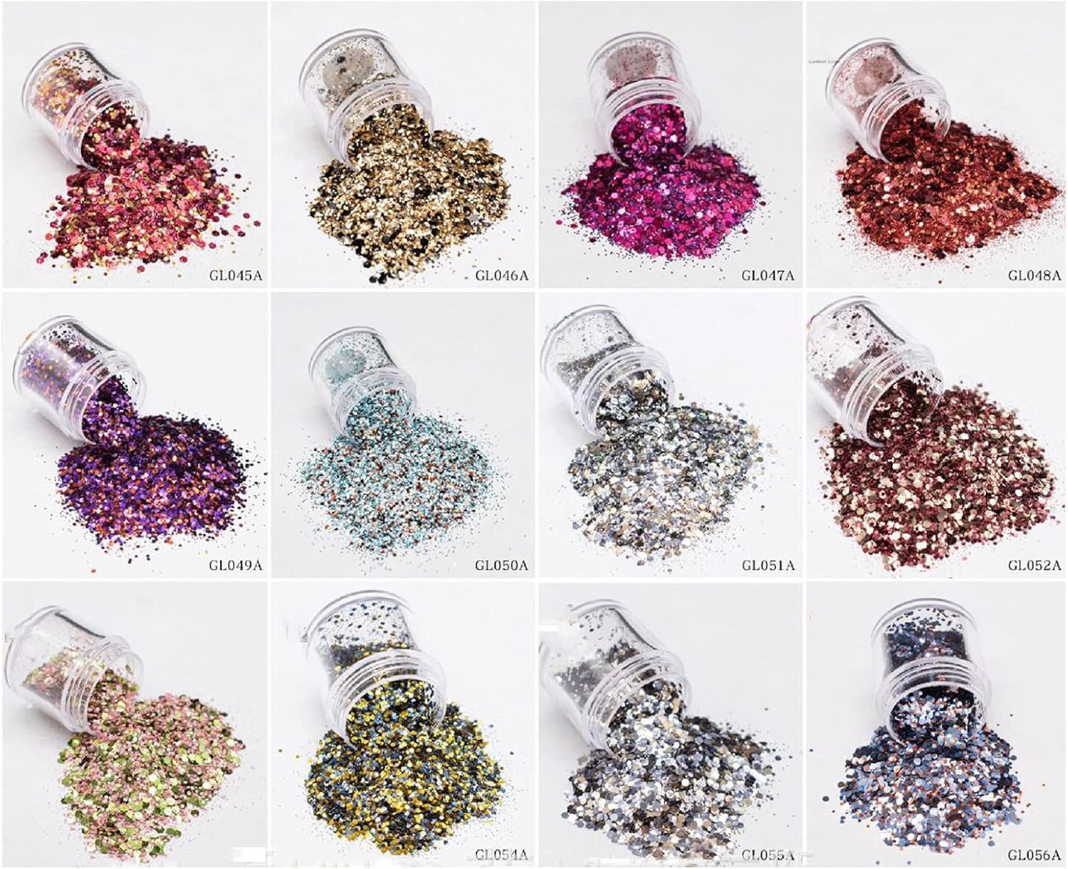 12 Color Opal Chunky Glitter, Iridescent Chunky Glitter Sequins Festival Use DIY Nail Face Hair Fine Pet Glitter Decor - (Color: 12 Colour)