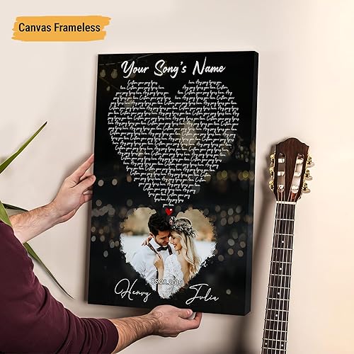 Vista 146 de VICILO Póster musical personalizado con letras de canciones, decoración sentimental perfecta, regalo de San Valentín para él, regalos de novio