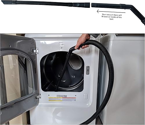 Miniatura 8 de Kit limpiador de ventilación para secadora, accesorio al vacío y cepillo de ventilación para secadora. Esta herramienta limpiadora de trampa de