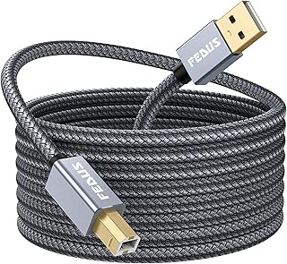 FEDUS USB Printer Cable, Nylon Braided Gold Plated USB A to Male To USB B 2.0 Cable Cord Compatible with Printers, Scanner Price In India