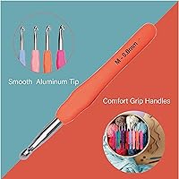Vista 6 de Yarniss - Juego de 20 agujas de ganchillo de diferentes tamaños, 0,5 mm-10 mm, juego de agujas de ganchillo ergonómicas con estuche para manos