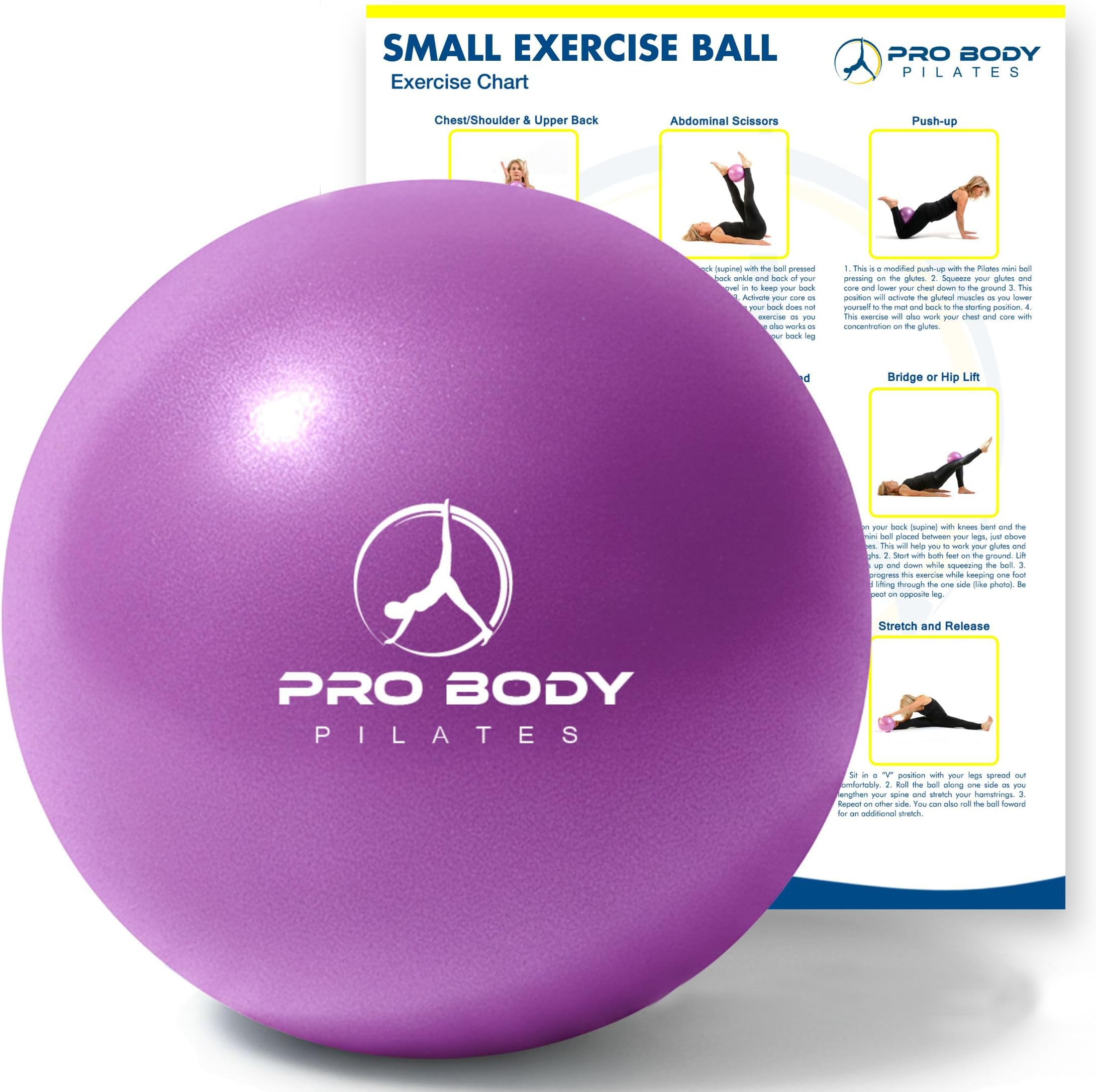 Small Exercise Ball - 9 Inch Workout Ball for Stability, Barre, Yoga, Core & Physical Therapy