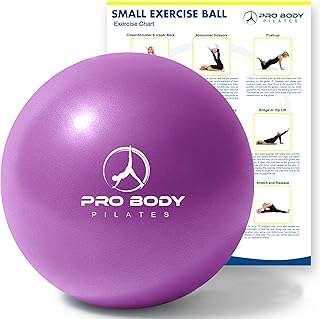 ProBody Pilates Mini Exercise Ball - 9 Inch Bender Ball For Stability, Barre, Pilates, Yoga, Core Training And Physical Therapy