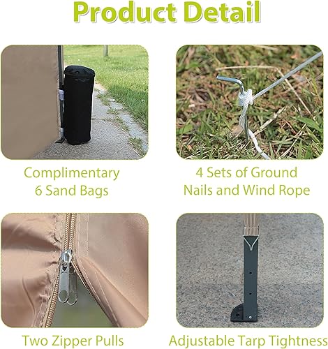 Miniatura 5 de Toldo desplegable de 10 x 20 pies para exteriores, tienda de campaña para fiestas con 6 paredes laterales, tienda de campaña para bodas, toldo al