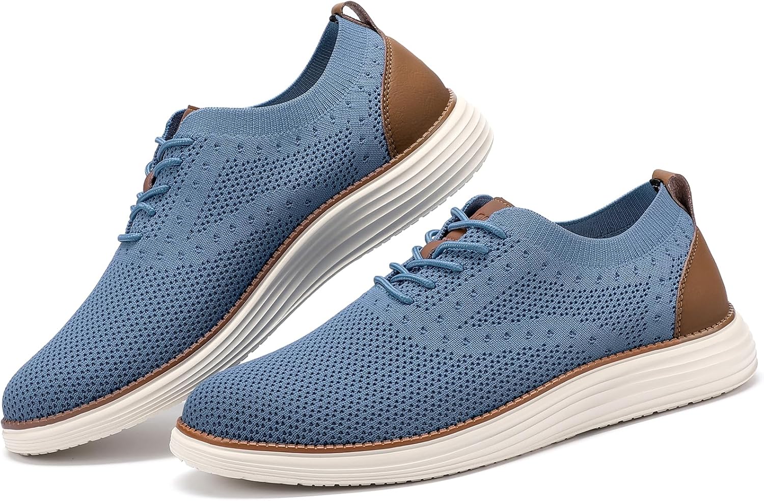 VILOCY Men's Casual Dress Sneakers Lace-Up Oxfords Business Mesh Breathable Walking Shoes Tennis Comfortable - Image 5