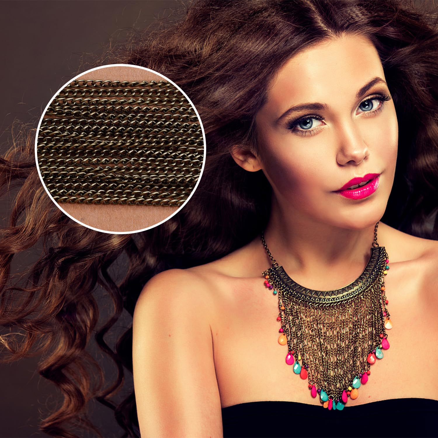 10 Catene Metallo Per Collana Con Fermaglio Aragosta - Creazione Gioielli Fai Da Te