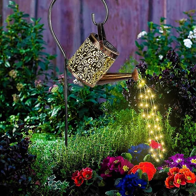 Atildp Upgraded Watering Can Solar Lights for Outdoor Garden, 60pcs Led Highlight Lights Garden Lamps for Garden Dec