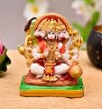 Archna Handicraft Polyresin Bhagwan Panchmukhi Hanuman Ji/Bajrangbali Marble Dust syntheric for Pooja Room (4 x 2 x 3)