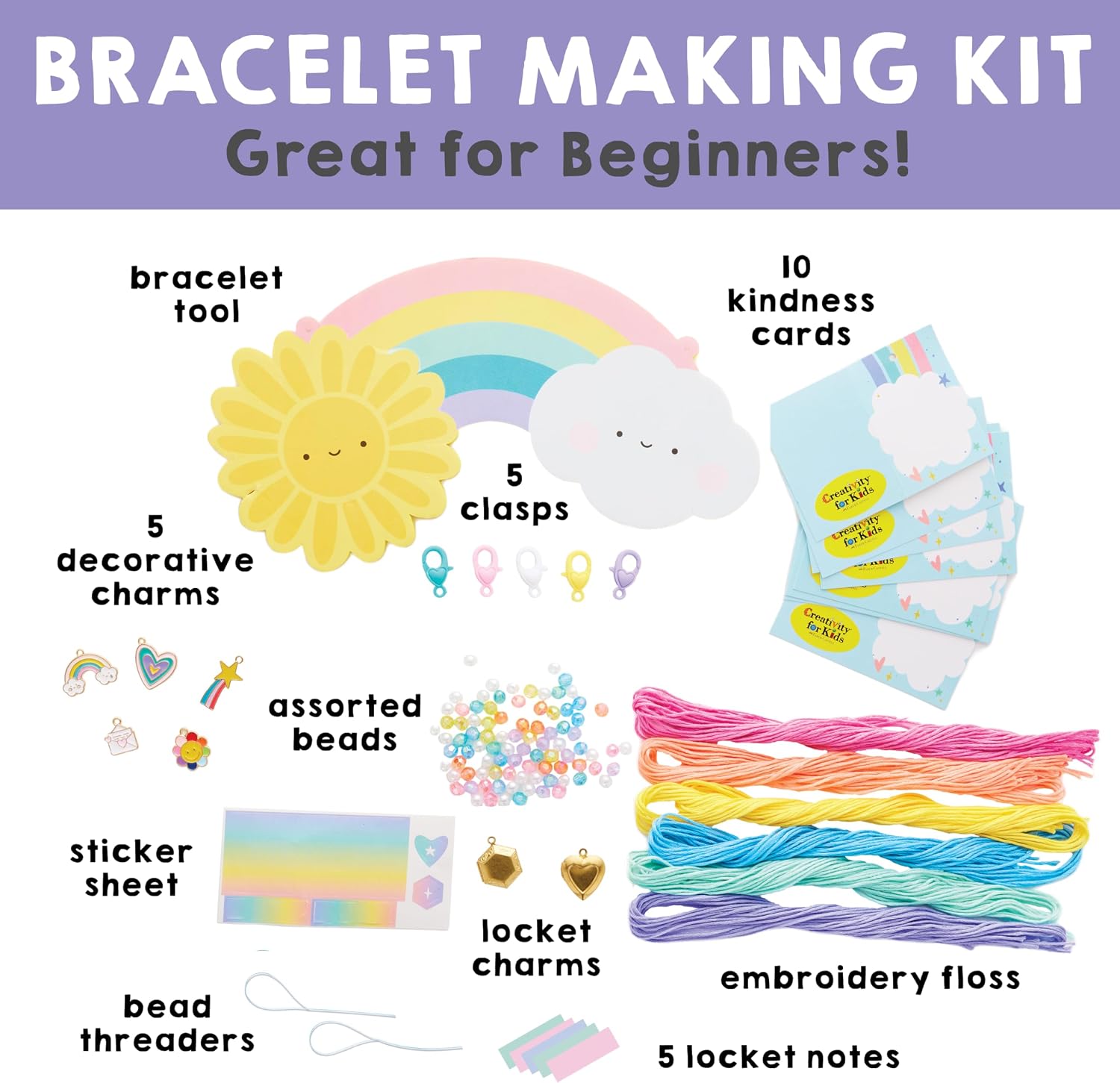 Creativity for Kids Friendship Bracelet Making Kit - Create 20 DIY Charm Bracelets, Arts and Craft Kits for Girls and Tweens (Ages 7+) image 3