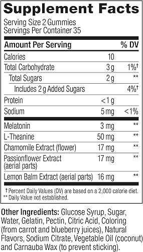 Miniatura 8 de OLLY Gomitas para Dormir, 3 mg de Melatonina, L-Teanina, Manzanilla, Bálsamo de Limón, Ayuda para Dormir, Sabor a Mora - 70
