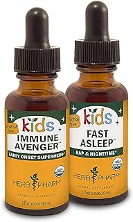 Herb Pharm Kids Alcohol-Free Immune Fortifier, 1 Oz and Kids Alcohol-Free Fast Asleep, 1 Oz Herbal Gift Set