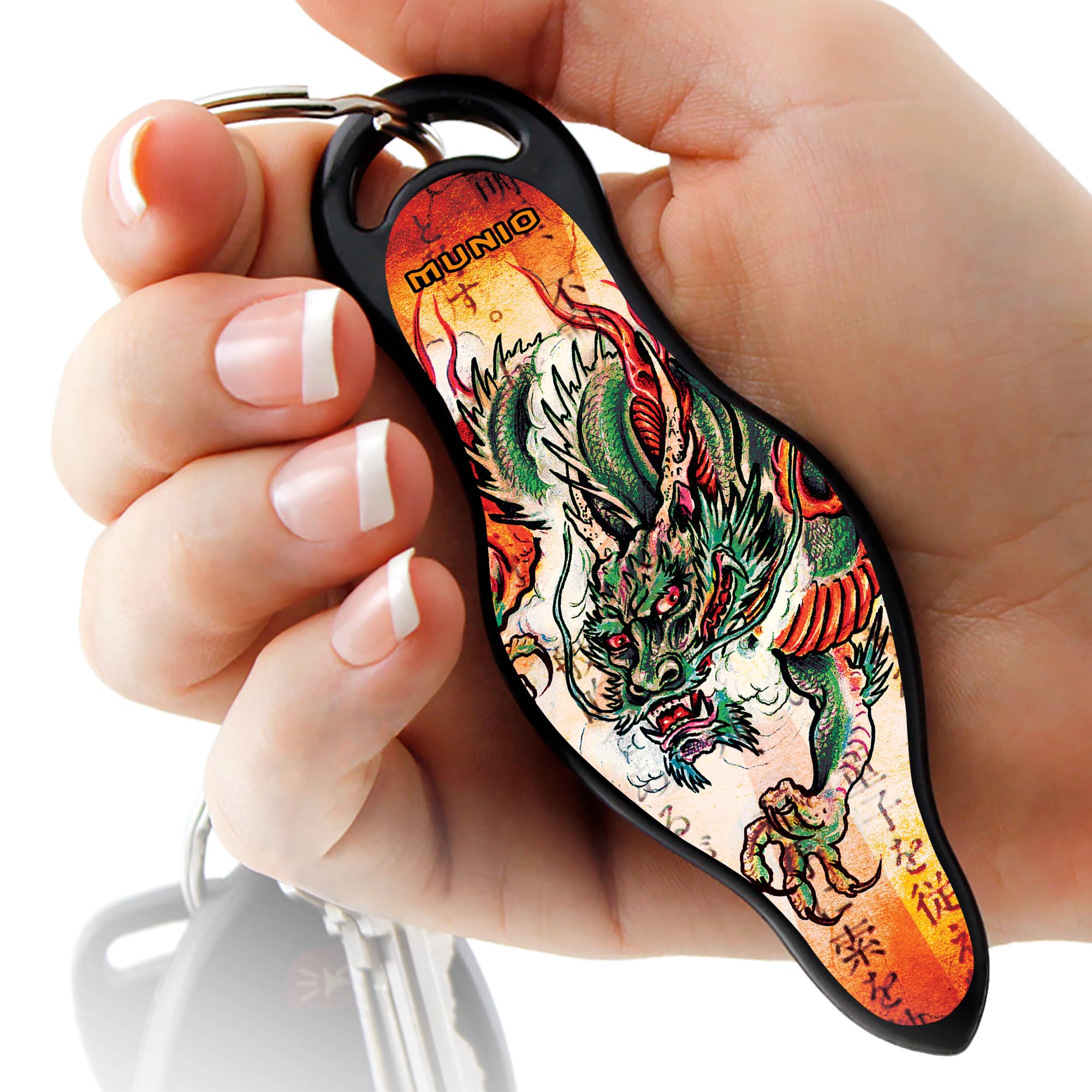MUNIO Self Protection Keychain Kubotan, Legal, Can Take on an Airplane, Designer Collection 2, Made in USA