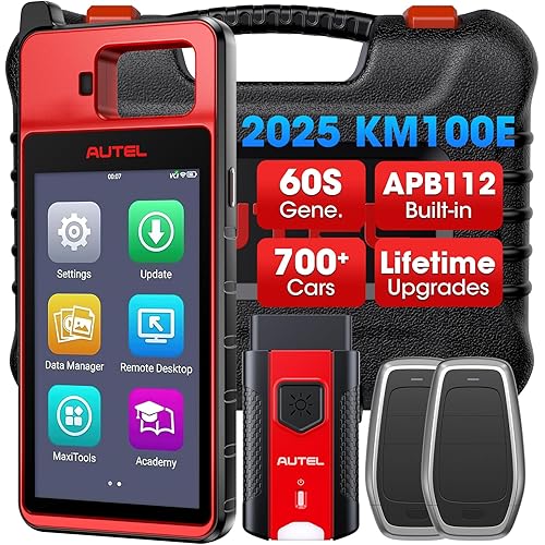 Autel Scanner MaxiIM KM100 (E) Programming Tool, 2025 Same as KM100 KM100X Programmer, Lite Ver. of IM508 IM608 2 Pro, Lifetime Updates, Built-in APB112, OBD Learning on 99% Cars, Auto VIN & Auto Scan