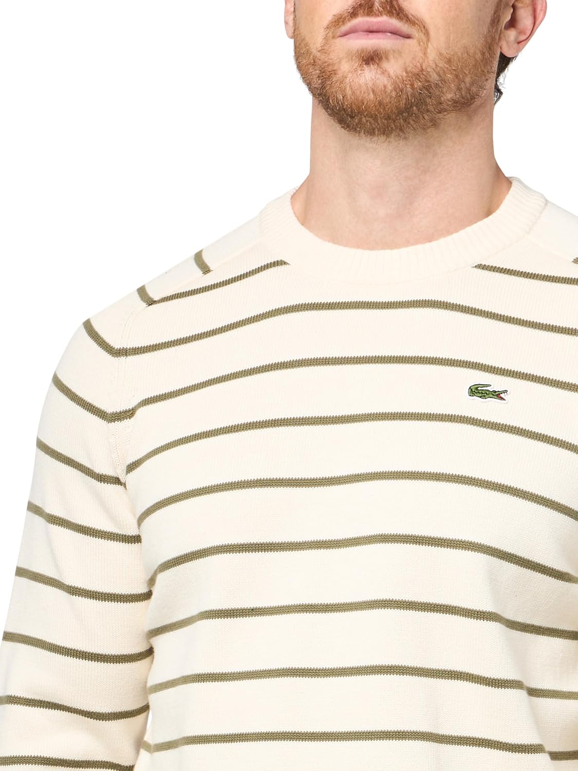 Lacoste Men's Striped 3D Knit Cotton Crew Neck Sweater - Image 3