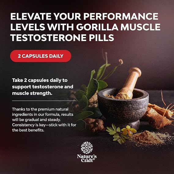 Testosterone Booster for Men with Horny Goat Weed & Maca - 60 Count