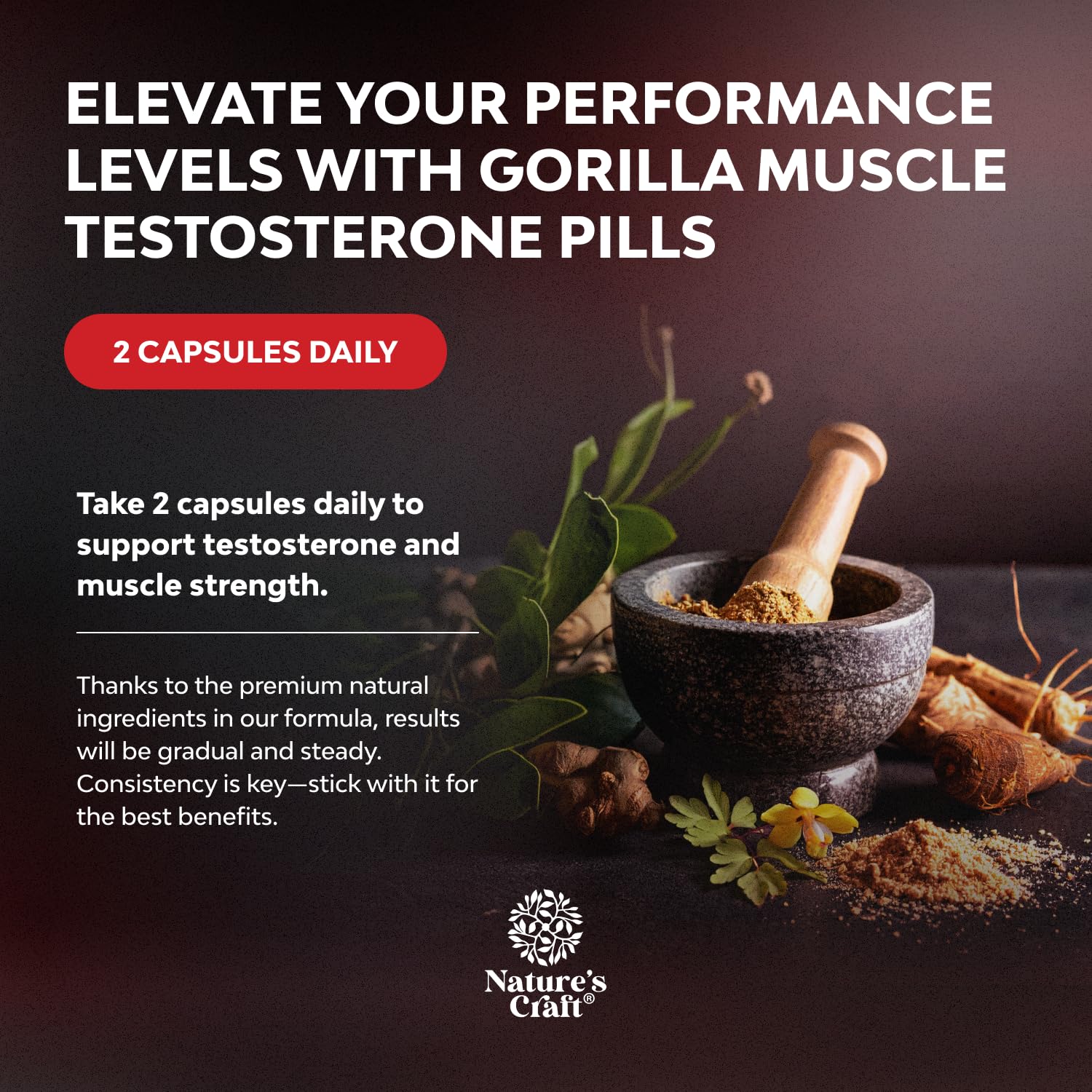 Testosterone Booster for Men with Horny Goat Weed & Maca - 60 Count — Amazon image 3