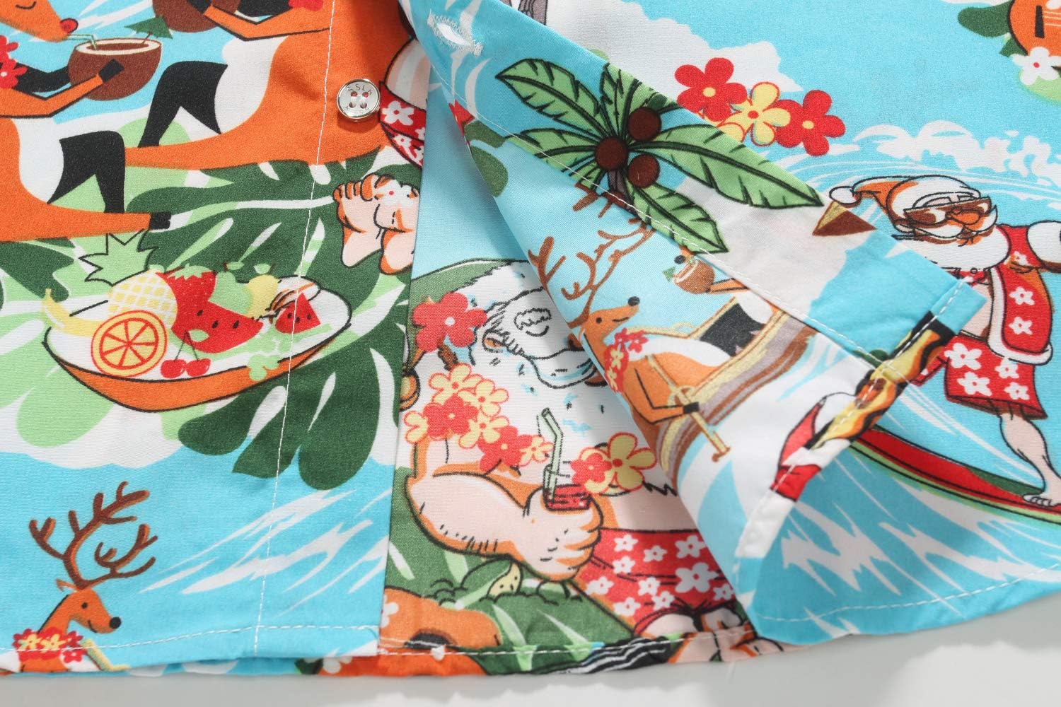 SSLR Men's Santa Claus Party Tropical Ugly Hawaiian Christmas Shirts - Image 6