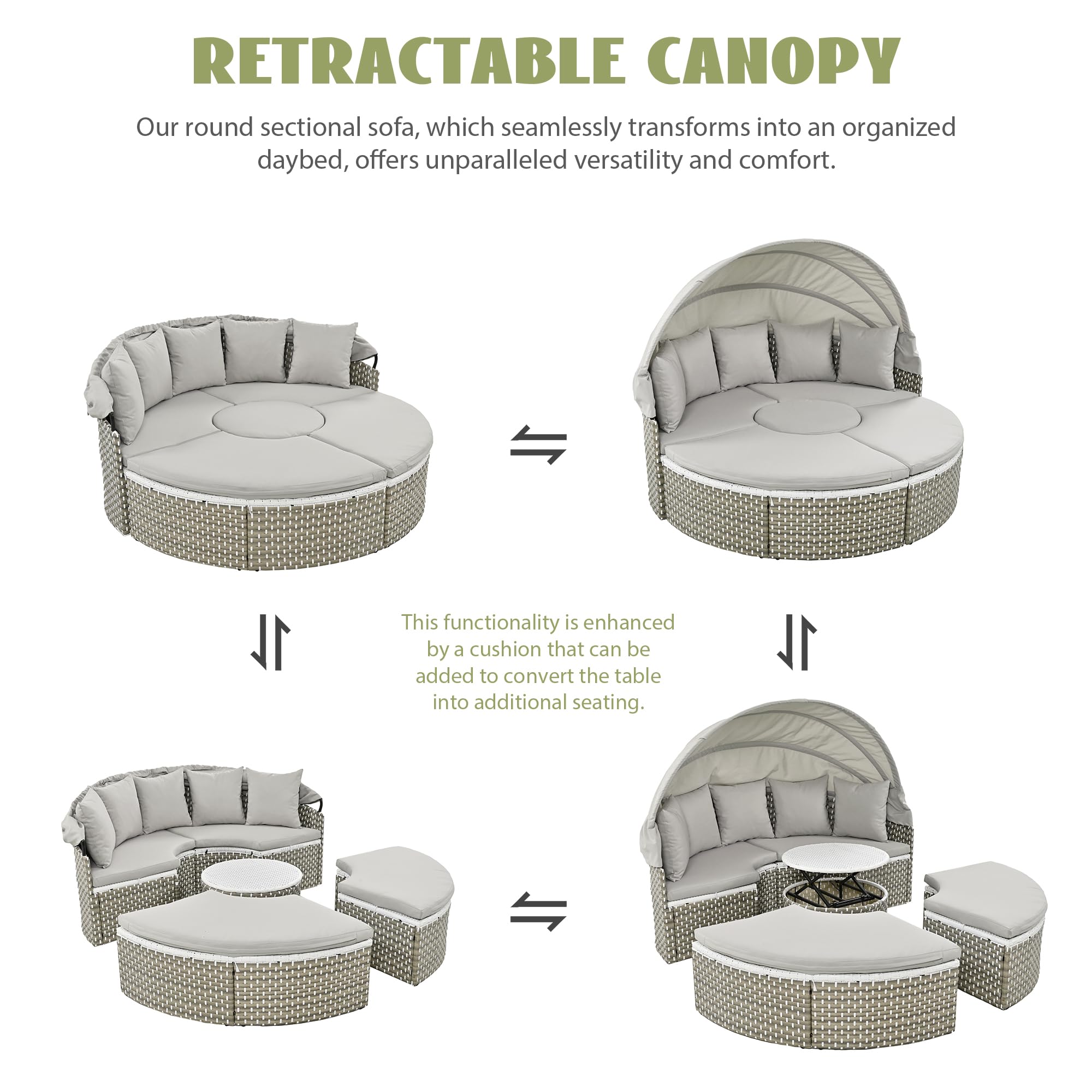 Snapklik.com : Merax Patio Furniture Round Outdoor Sectional Sofa Set ...
