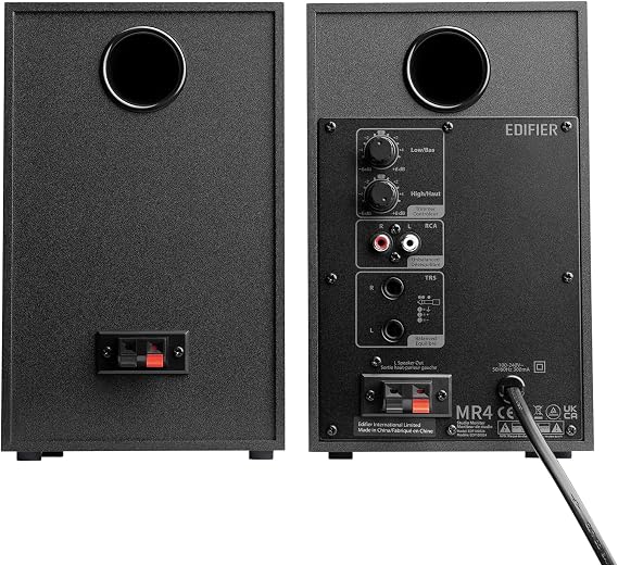 Edifier Edifier MR4 42W 2.0ch PC Active Near-Field Monitor Speaker | 4-Inch Mid-Bass Unit High Sound Quality | Built-in Amplifier for DTM, Composition, Studio Monitor Use | Wired External | TRS