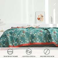 Vista 101 de Cobija para cama de estilo bohemio, 100 % algodón, ultra suave, edredón rústico, cobija de otoño, estampado floral, decoración de granja, cobija