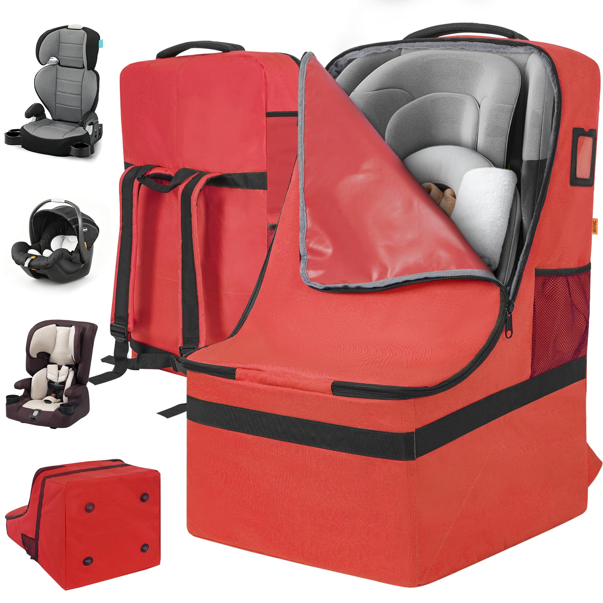 IBVIVIC Sac de voyage robuste pour siège de voiture - Sac à dos avec bandoulière - Rouge
