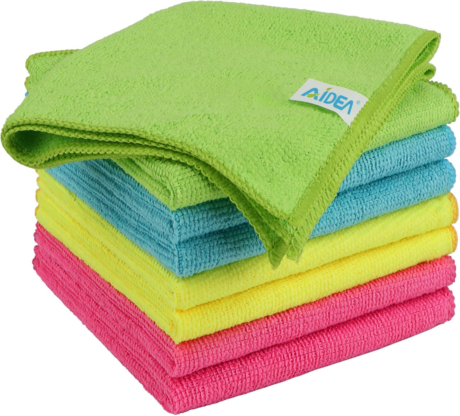 AIDEA Microfibre Cleaning Cloths 8 Pack,Reusable Kitchen Cleaning Towels Dish Cloths,Lint Free Streak Free Washable Duster Cloth for House, Car, Motorbike,Windows,30 x 30 cm