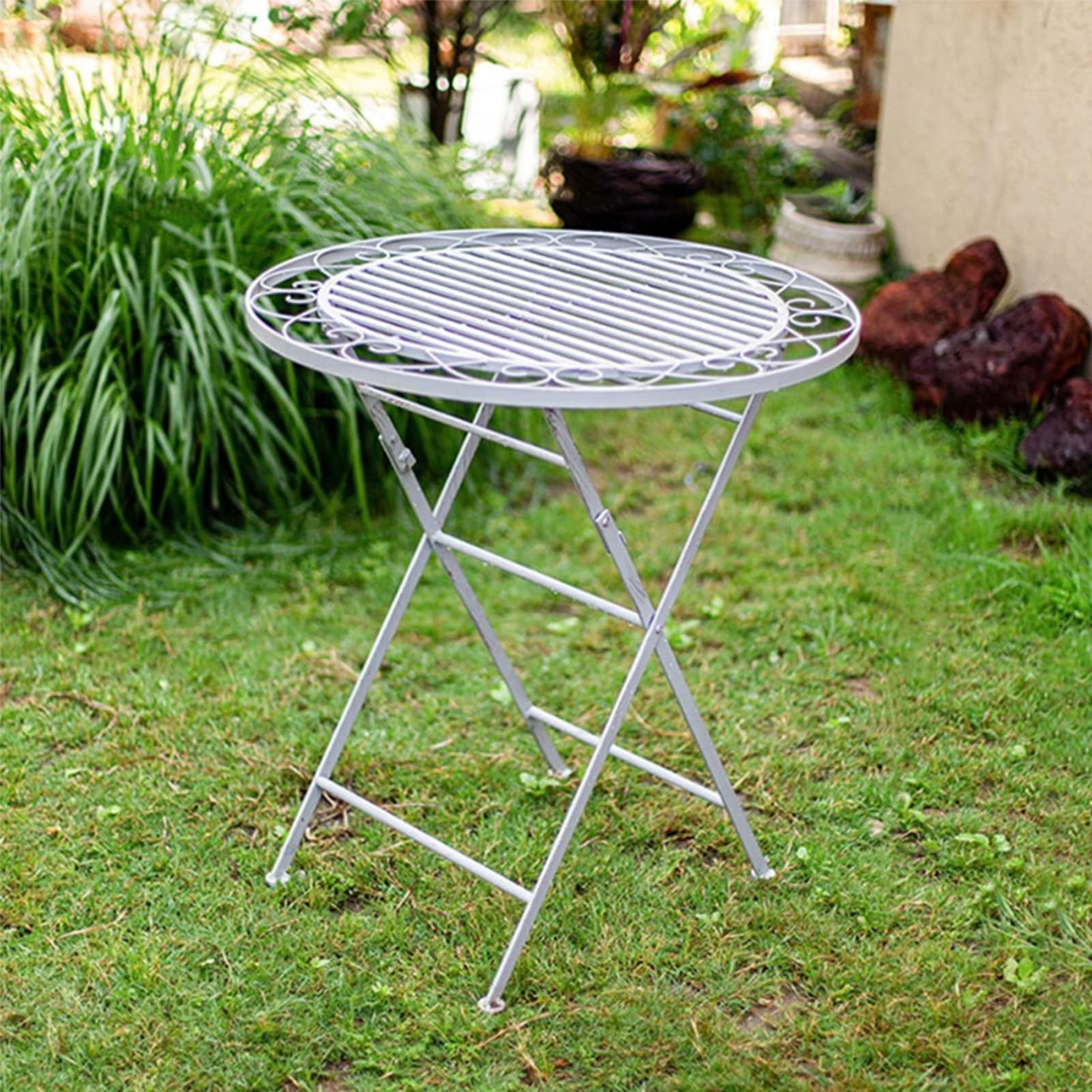 Table d'appoint pliable en métal X-Sd table basse balcon patio jardin