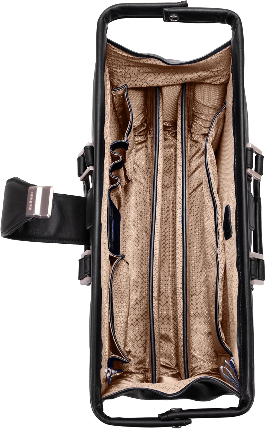 McKlein, V Series, MORGAN, Top Grain Cowhide Leather, 17" Leather Litigator Laptop Briefcase, Black (83345)