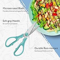 Vista 4 de Kitchen Scissors, Rkqoa Pink Kitchen Shears Set Heavy Duty Cooking Scissor, Dishwasher Safe Stainless Steel Sharp Utility Shear for Cooking, Rosado