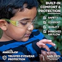 Vista 7 de BISON LIFE Gafas de seguridad para niños, gafas protectoras para niños a granel, ANSI Z87.1, gafas de seguridad para niños, paquete de gafas