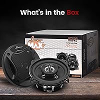 Vista 3 de Lanzar Altavoces coaxiales de 2 vías: sonido estándar de rango completo de 4 pulgadas, pico de 120 vatios, 60 vatios RMS, impedancia de 4 ohmios