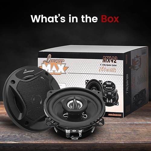 Miniatura 3 de Lanzar Altavoces coaxiales de 2 vías sonido estándar de rango completo de 4 pulgadas, pico de 120 vatios, 60 vatios RMS, impedancia de 4 ohmios,