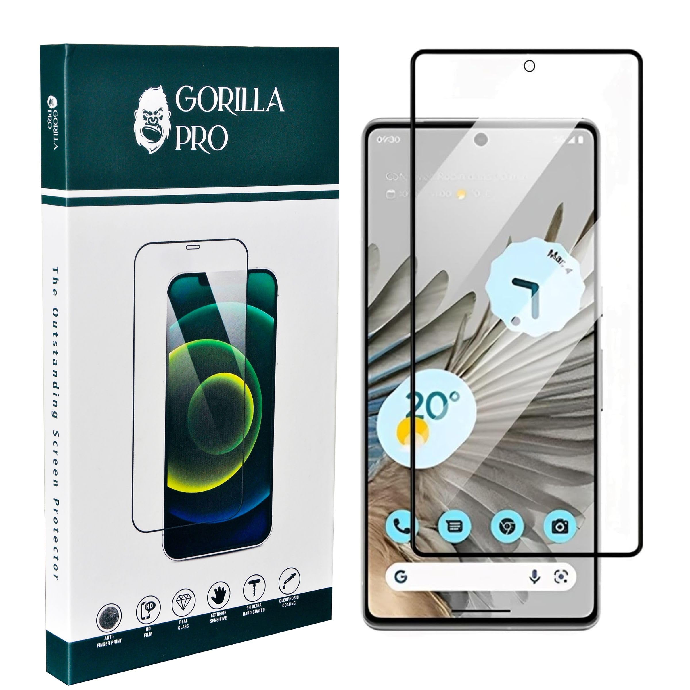 GORILLA PRO Tempered Glass Screen Guard for Google Pixel 8 5G - Edge to Edge Tempered Glass Screen Protector - 9H Hardness - 6D Tempered Glass - Pack of 1 (B0CVN8JS54) Amazon Price History, Amazon Price Tracker