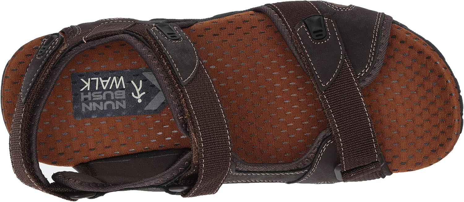 Nunn Bush Men's Rio Bravo Three Strap Outdoor Sport River Sandal With Hook and Loop