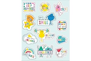 Carson Dellosa Happy Place Motivational Sticker Pack (6 Sheets, 72 Stickers)
