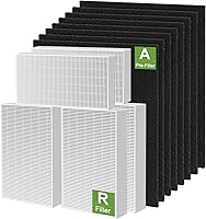 Smilyan 6-Pack HPA300 HEPA Filter Replacement for Honeywell HPA300/304/8350 - True H13 HEPA R + 8 Pre-Filters HRF-R3/HRF-AP1 Compatible